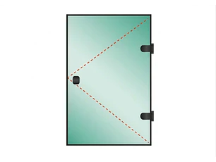Tu Shower Door Puerta a Medida 8 mm - Ancho: 800 x Alto: 1800 - Color Herraje: Negro - Lado Fijacion: Derecha - Bisgras: Muro-Vidrio