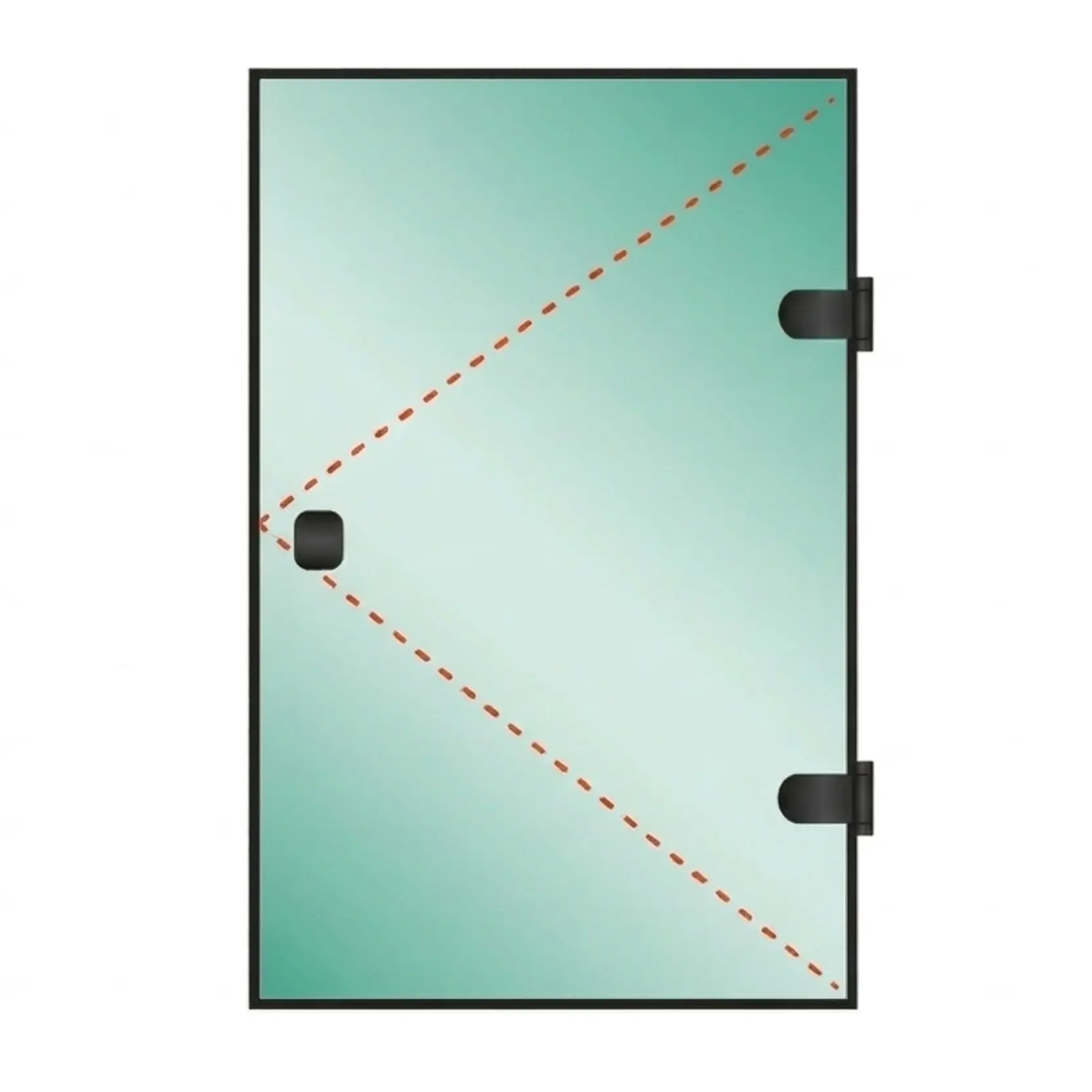 Tu Shower Door Puerta a Medida 8 mm - Ancho: 800 x Alto: 1800 - Color Herraje: Negro - Lado Fijacion: Derecha - Bisgras: Muro-Vidrio