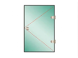 Tu Shower Door Puerta a Medida 8 mm - Ancho: 550 x Alto: 1800 - Color Herraje: Aluminio - Lado Fijacion: Derecha - Bisgras: Muro-Vidrio