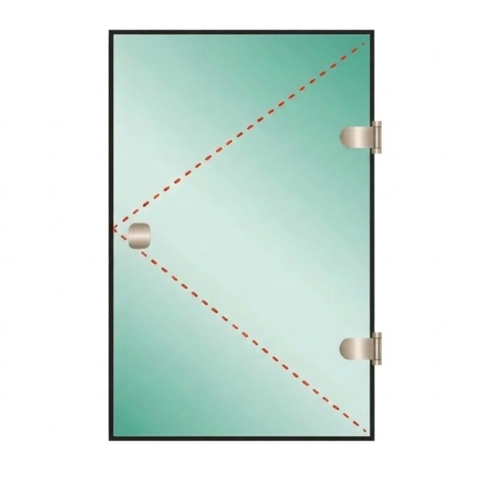Tu Shower Door Puerta a Medida 8 mm - Ancho: 550 x Alto: 1800 - Color Herraje: Aluminio - Lado Fijacion: Derecha - Bisgras: Muro-Vidrio