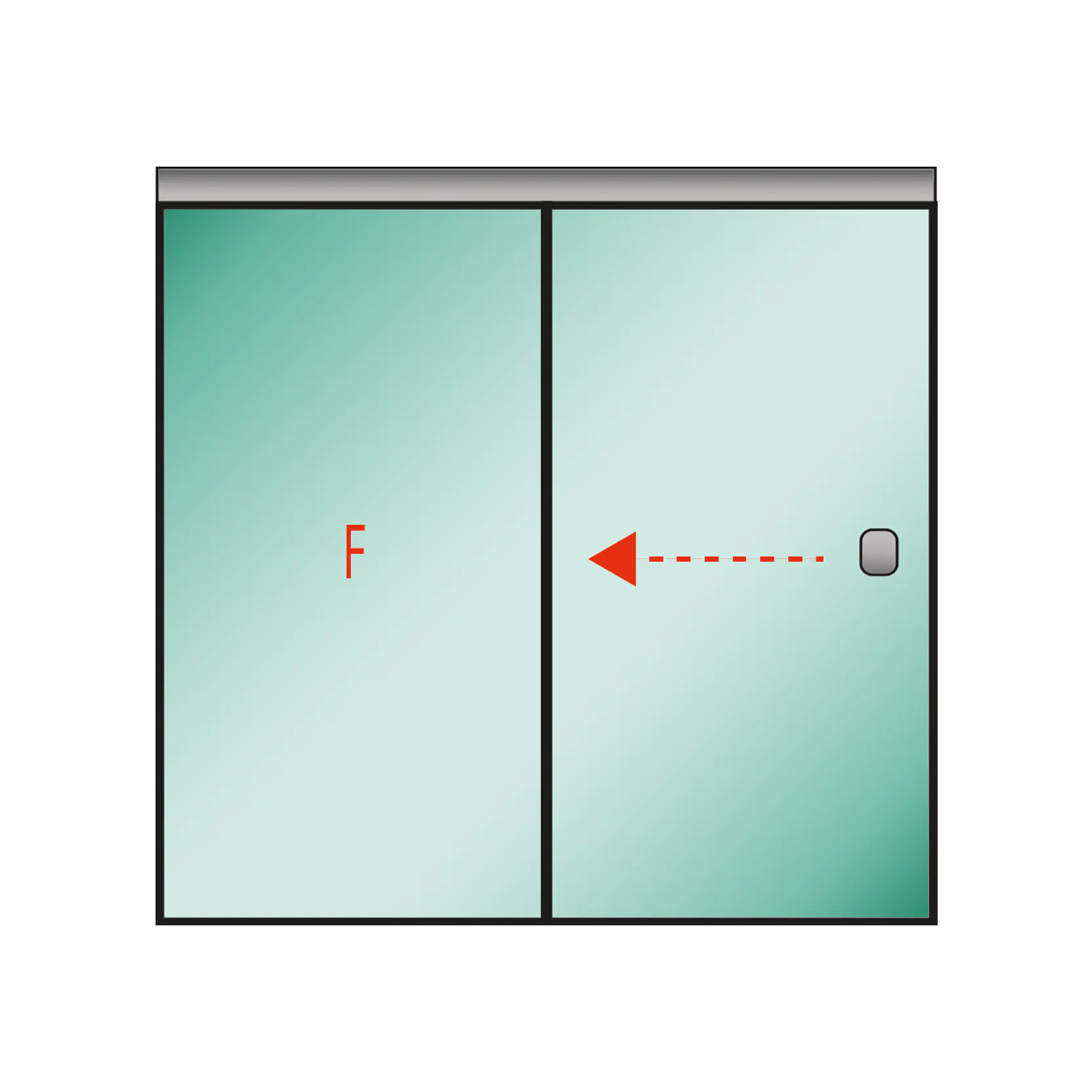 Tu Shower Door Corredera (Fijo -  Movil) a Medida 8 mm - Ancho: 1070 x Alto: 1800 - Color Herraje: Aluminio
