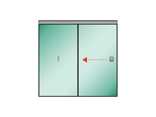 Tu Shower Door Corredera (Fijo -  Movil) a Medida 8 mm - Ancho: 1000 x Alto: 500 - Color Herraje: Aluminio