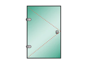 Tu Shower Door Puerta a Medida 8 mm - Ancho: 800 x Alto: 1800 - Color Herraje: Aluminio - Lado Fijacion: Izquierda - Bisgras: Muro-Vidrio