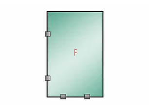 Tu Shower Door Fijo con Tomas Simples a Medida 8 mm - Ancho: 500 x Alto: 500 - Color Herraje: Aluminio - Lado Fijacion: Izquierda - 
