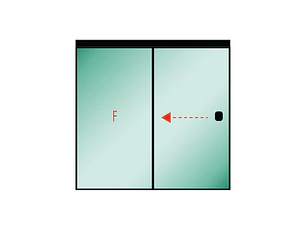 Tu Shower Door Corredera (Fijo -  Movil) a Medida 8 mm - Ancho: 1200 x Alto: 1800 - Color Herraje: Negro