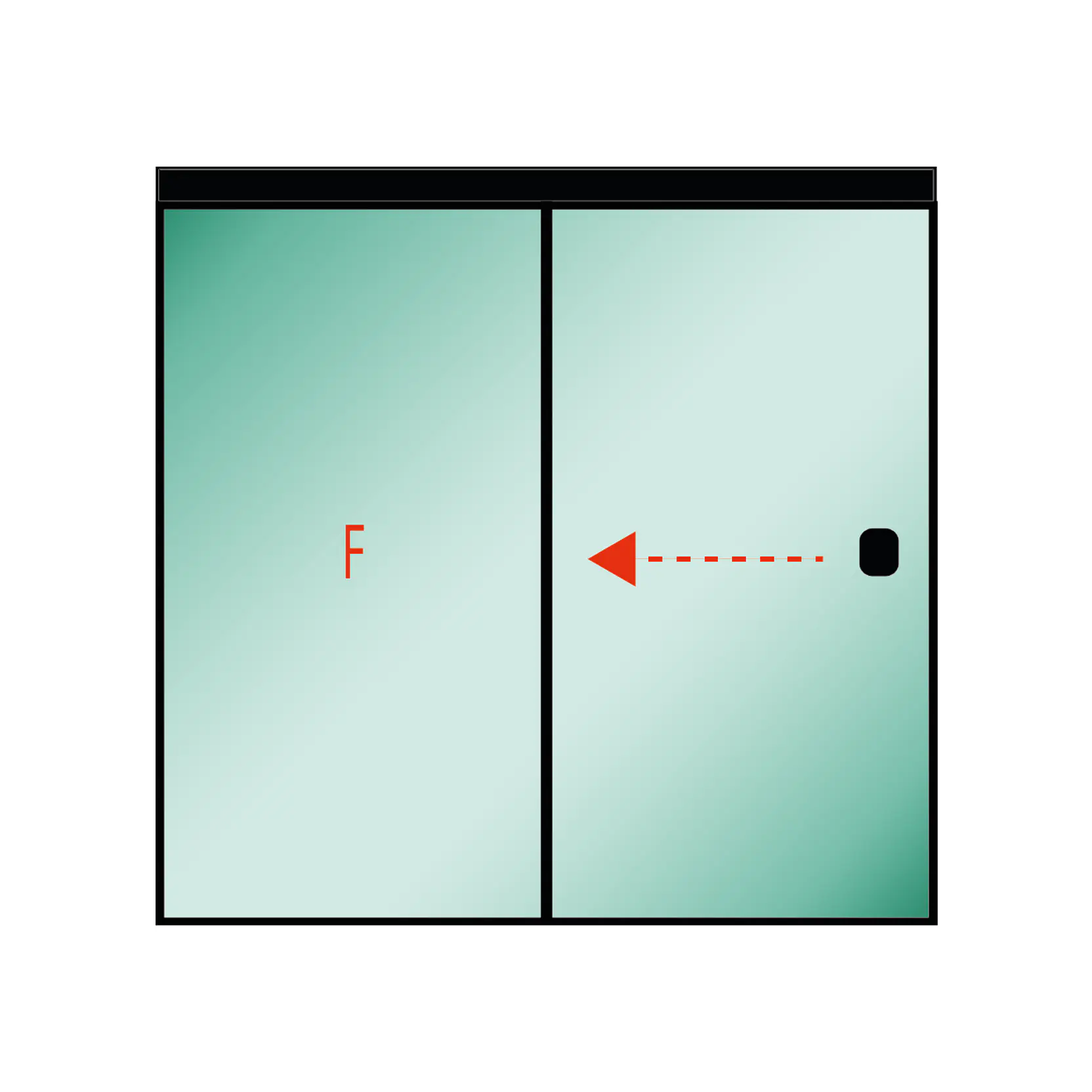 Tu Shower Door Corredera (Fijo -  Movil) a Medida 8 mm - Ancho: 1200 x Alto: 1800 - Color Herraje: Negro