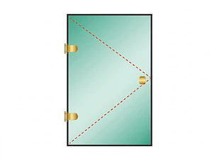 Tu Shower Door Puerta a Medida 8 mm - Ancho: 600 x Alto: 500 - Color Herraje: Dorado - Lado Fijacion: Izquierda - Bisgras: Muro-Vidrio
