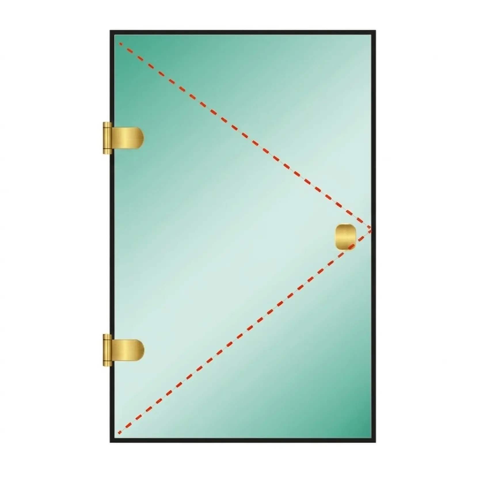 Tu Shower Door Puerta a Medida 8 mm - Ancho: 600 x Alto: 500 - Color Herraje: Dorado - Lado Fijacion: Izquierda - Bisgras: Muro-Vidrio