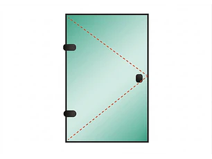 Tu Shower Door Puerta a Medida 8 mm - Ancho: 590 x Alto: 1845 - Color Herraje: Negro - Lado Fijacion: Izquierda - Bisgras: Muro-Vidrio