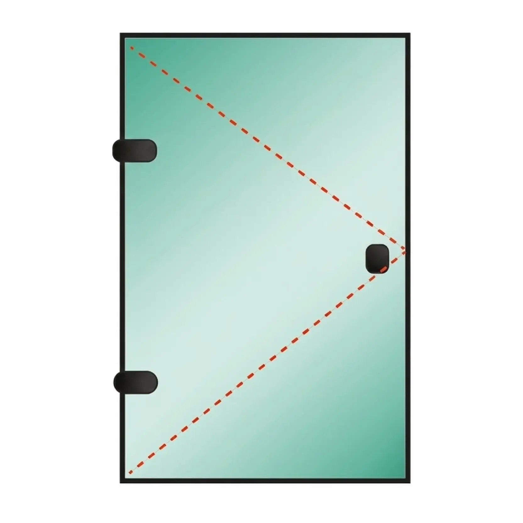 Tu Shower Door Puerta a Medida 8 mm - Ancho: 590 x Alto: 1845 - Color Herraje: Negro - Lado Fijacion: Izquierda - Bisgras: Muro-Vidrio