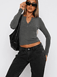 Give Me The Details Long Sleeve Top Ash - thumbnail 2