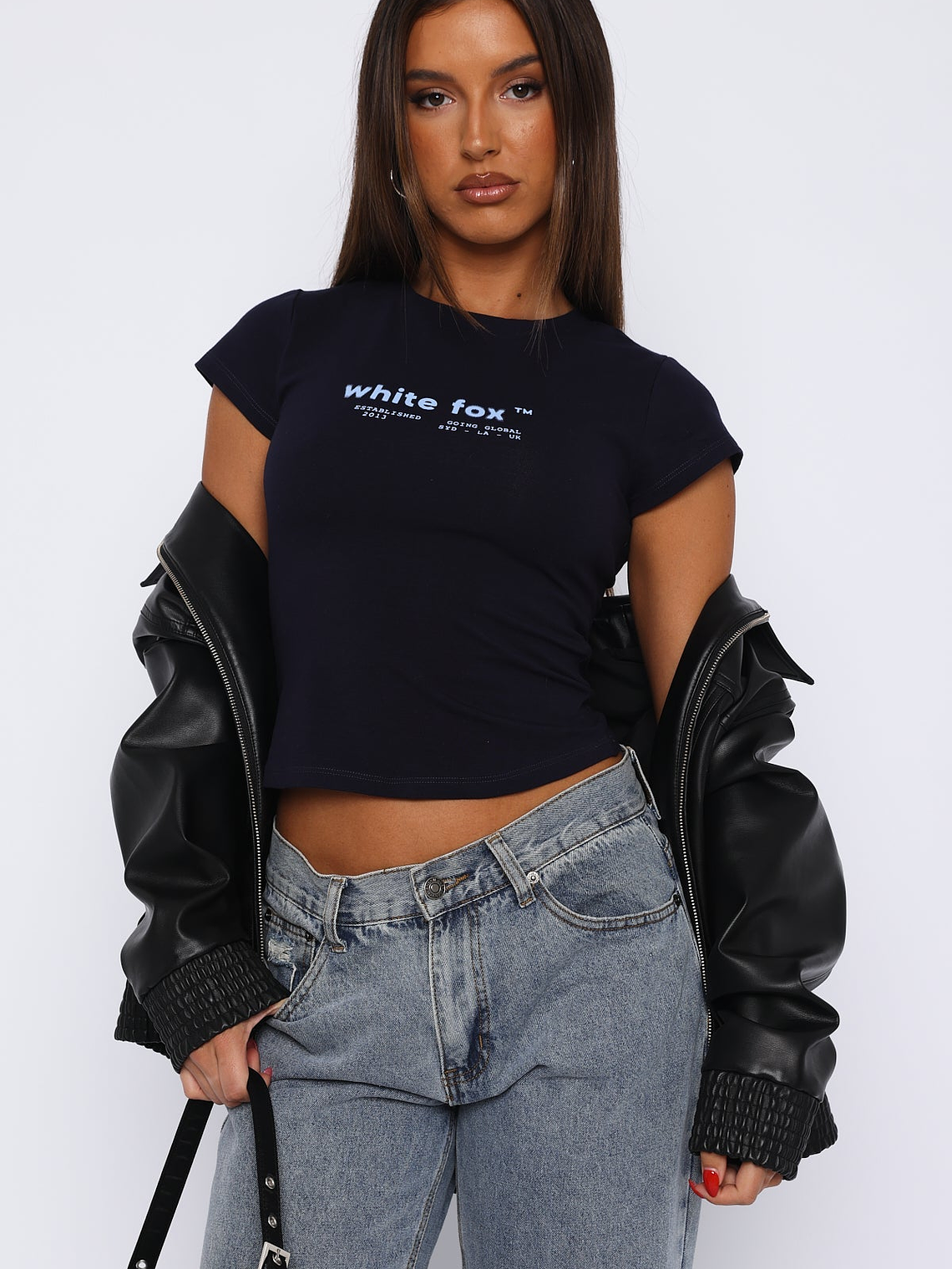 Going Global Baby Tee Navy 2