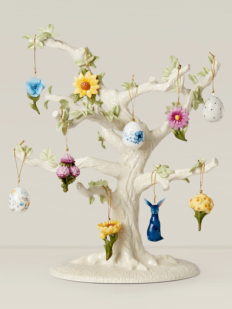 Floral Easter 10-Piece Ornament & Tree Set 1
