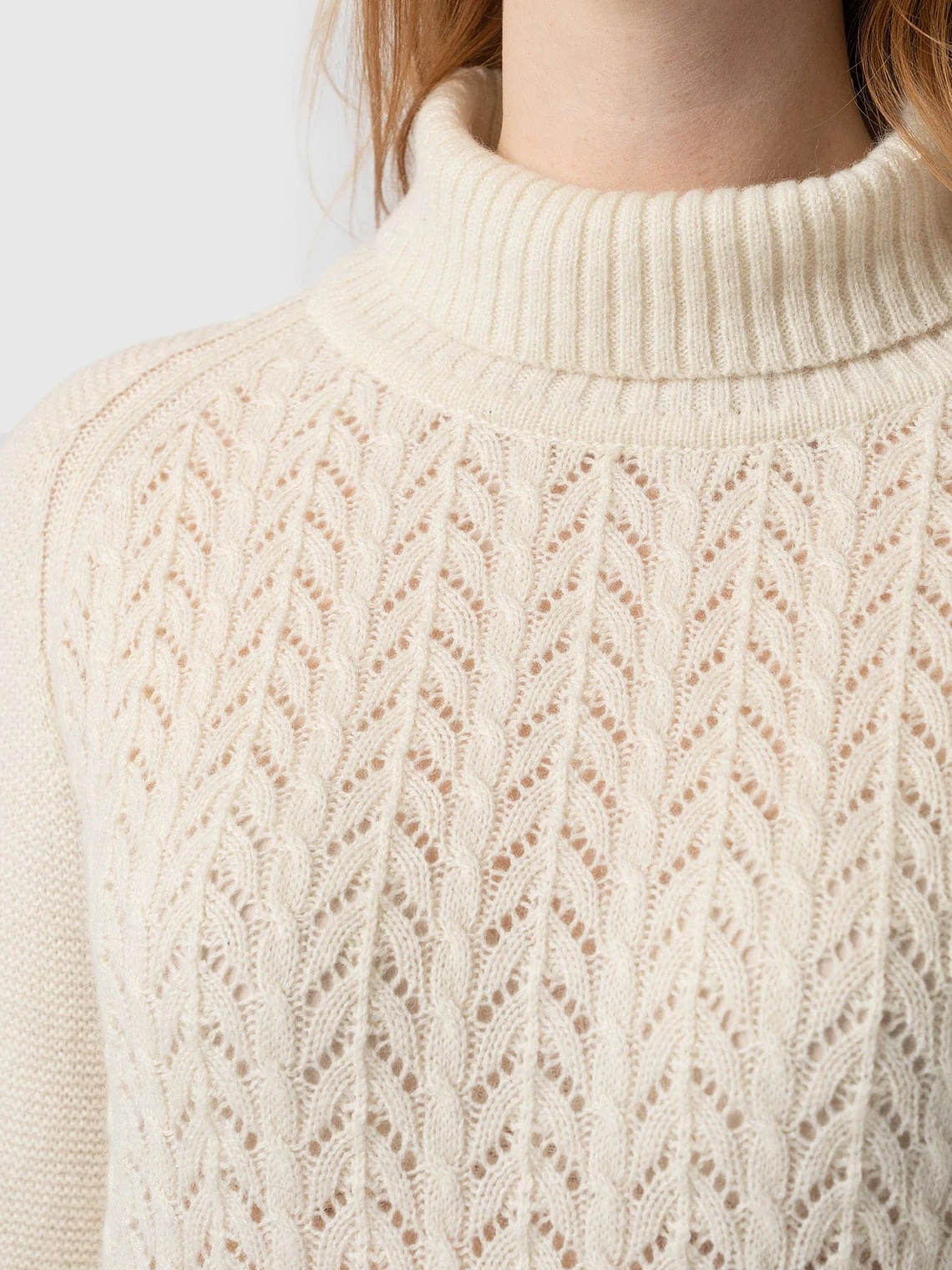 Glen Cable Knit Sweater - Cream 5