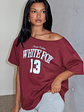 Everything In Time Off Shoulder Oversized Tee Burgundy - thumbnail 1