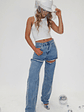 Gem Diamante Trim Wide Leg Denim Jeans - thumbnail 7