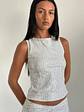 Hala Vest Top Silver Chrome Sequin - thumbnail 4