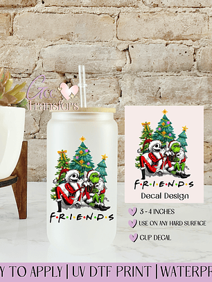 Grinch Jack Friends Christmas - Decal UVDTF