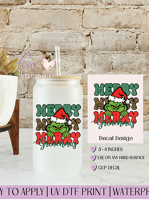 Merry X3 Grinchmas - Decal UVDTF