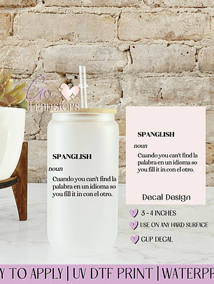 Spanglish Definition - Decal UVDTF
