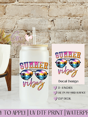 Summer Vibes Sunglasses - Decal UVDTF