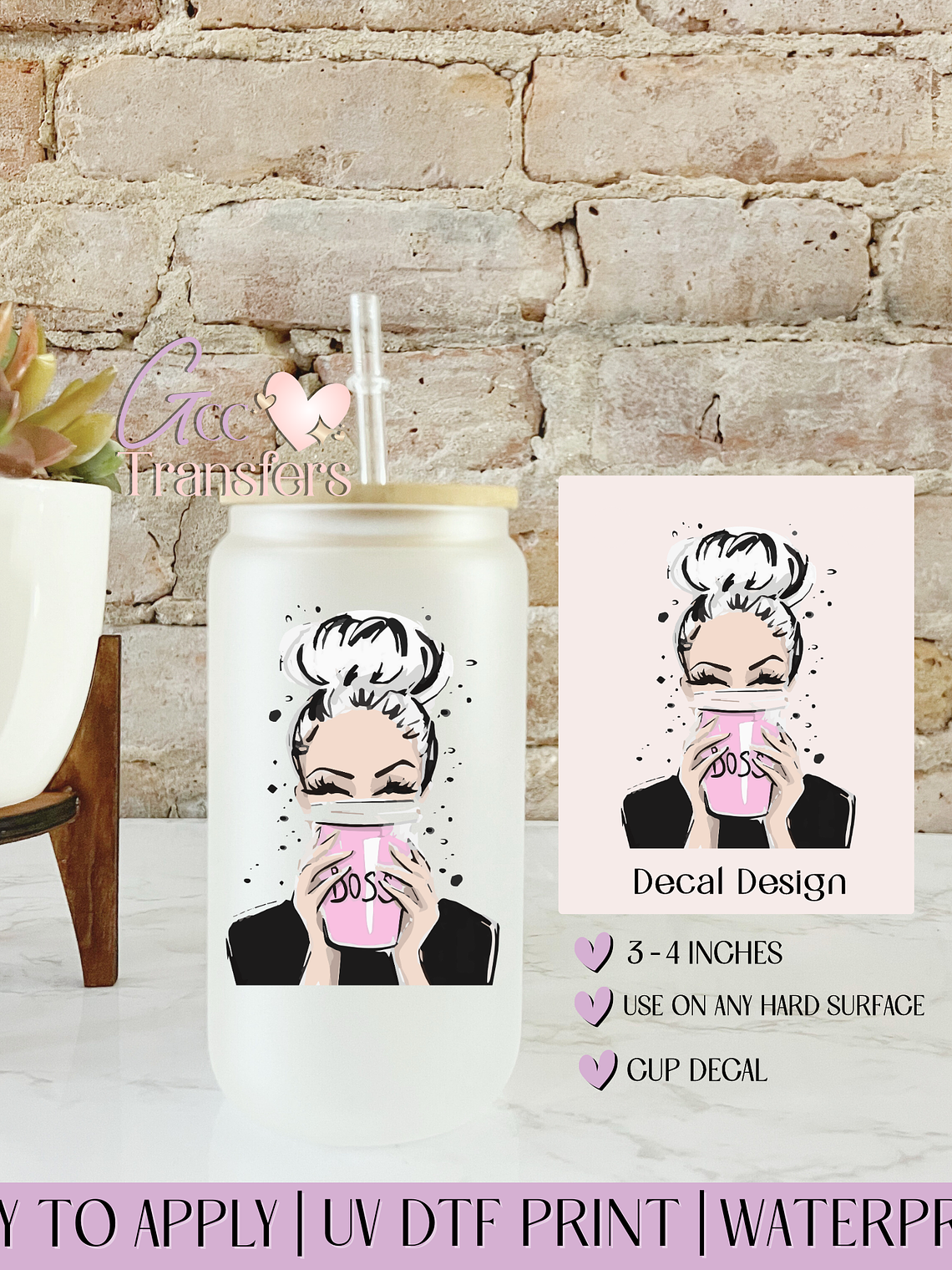 Boss Babe Coffee- Decal UVDTF 1