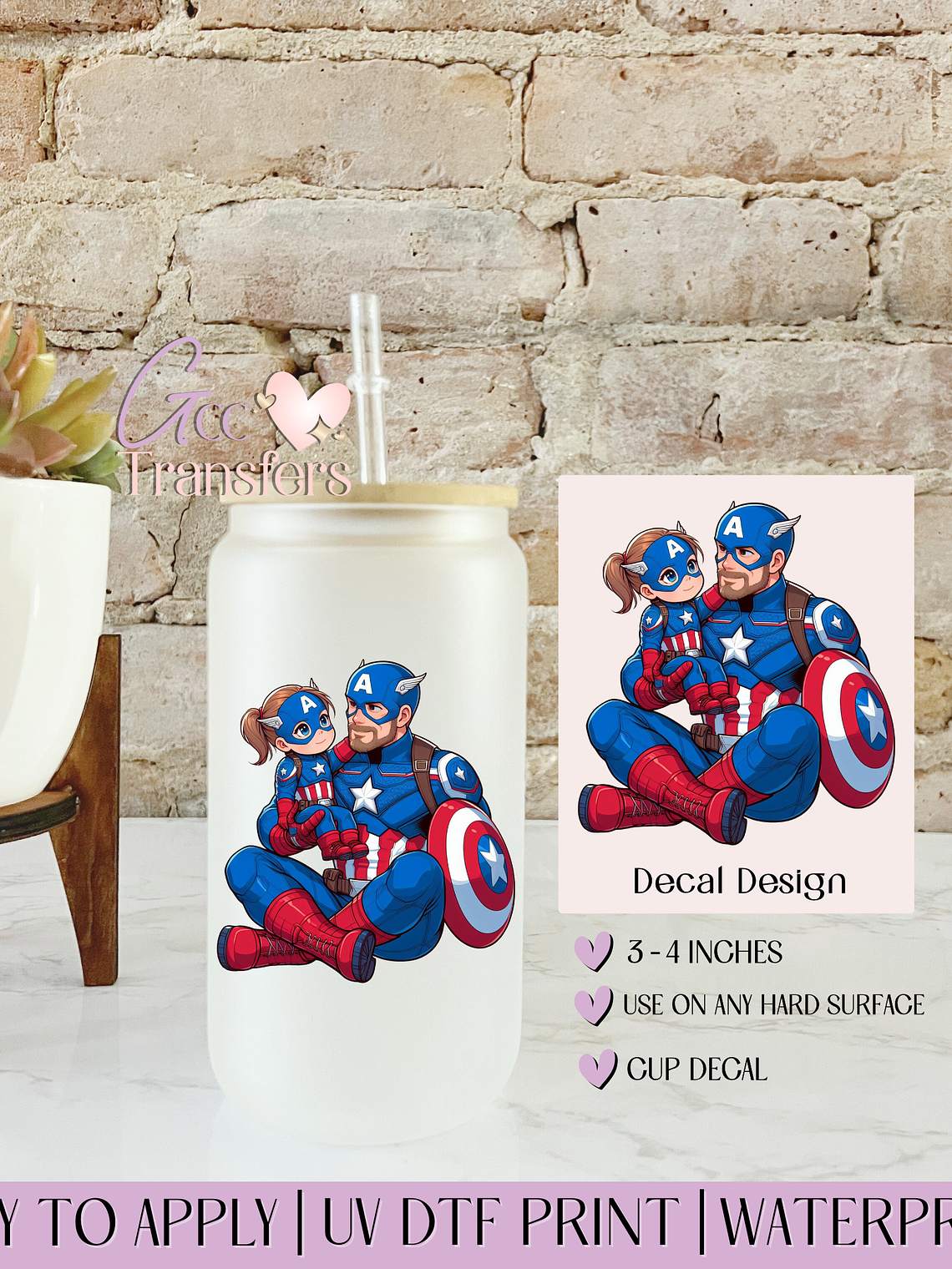 The Patriot's Shield Daddy & Daughter - Decal UVDTF 1