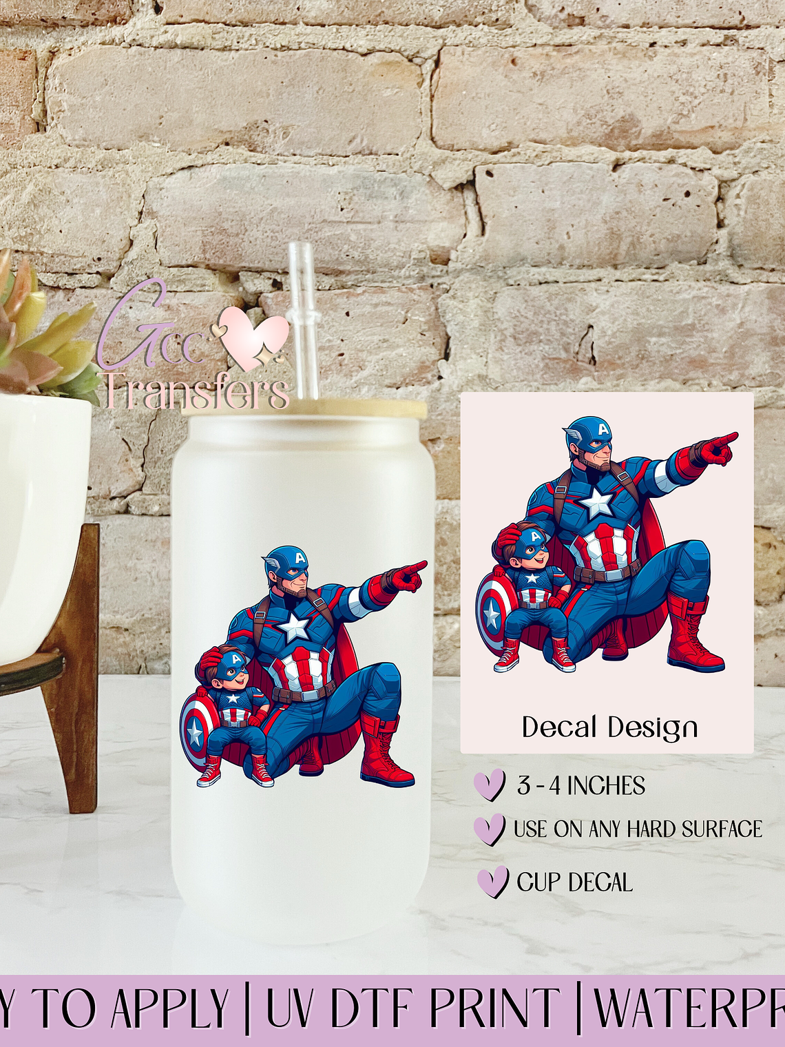 The Patriot's Shield Daddy & Son - Decal UVDTF 1