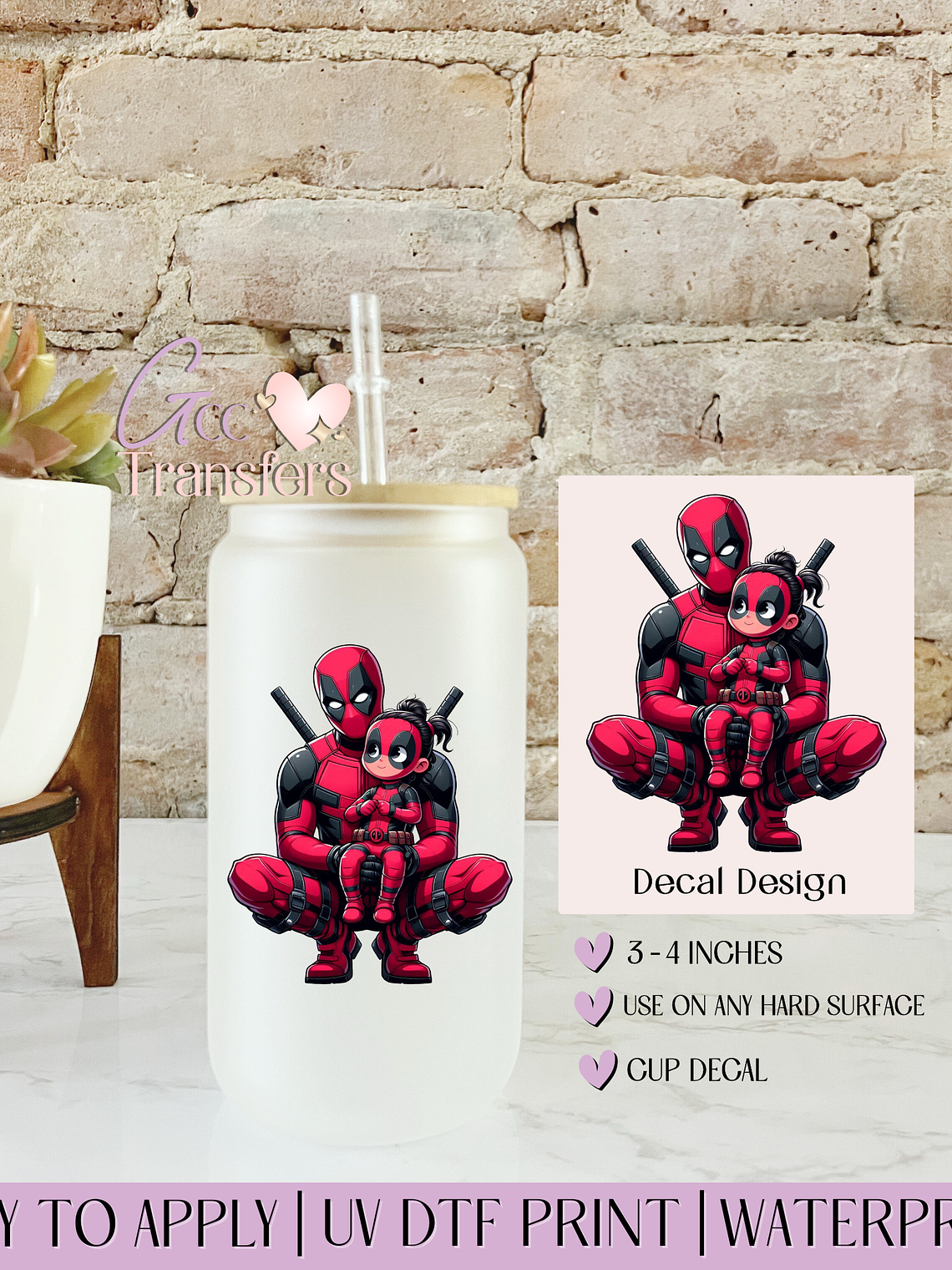 Red Suit Rebel Daddy & Daughter - Decal UVDTF 1