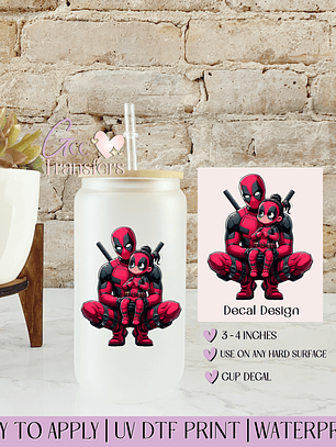 Red Suit Rebel Daddy & Daughter - Decal UVDTF