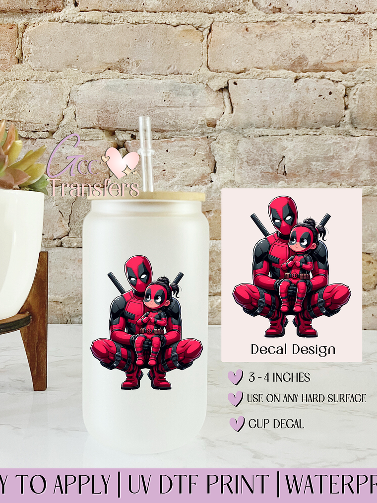 Red Suit Rebel Daddy & Daughter - Decal UVDTF 1