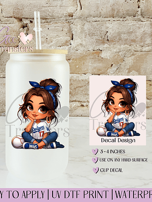 Dodgers 17 Ball Girl Fans Baseball - Decal UVDTF