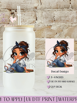 NY Girl Fans Baseball - Decal UVDTF