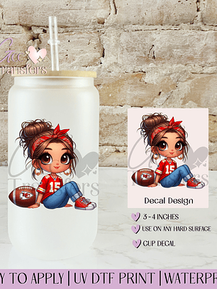 Chiefs Girl Fans 15 Football - Decal UVDTF