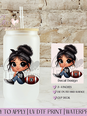 Raiders Girl Fans Football - Decal UVDTF