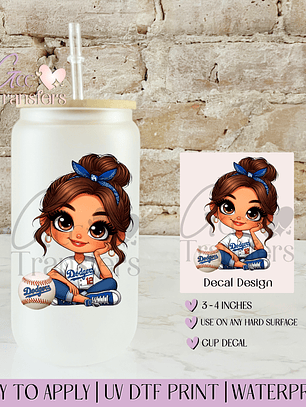 Dodgers 12 Girl Fans Baseball - Decal UVDTF