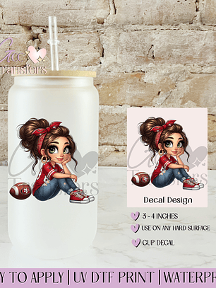 Niners Girl Fans Football - Decal UVDTF