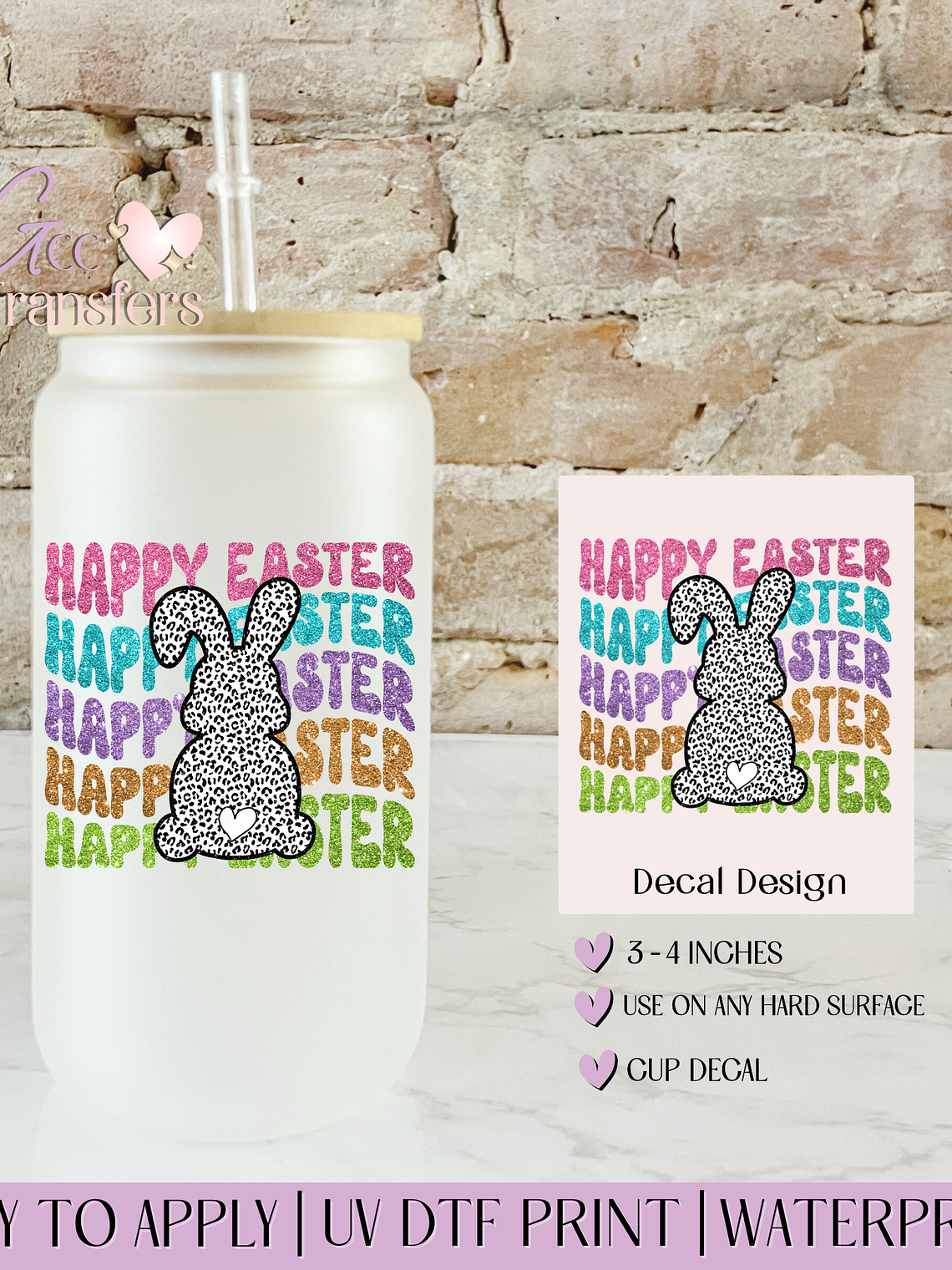 Happy Easter Bunny - Decal UVDTF 1