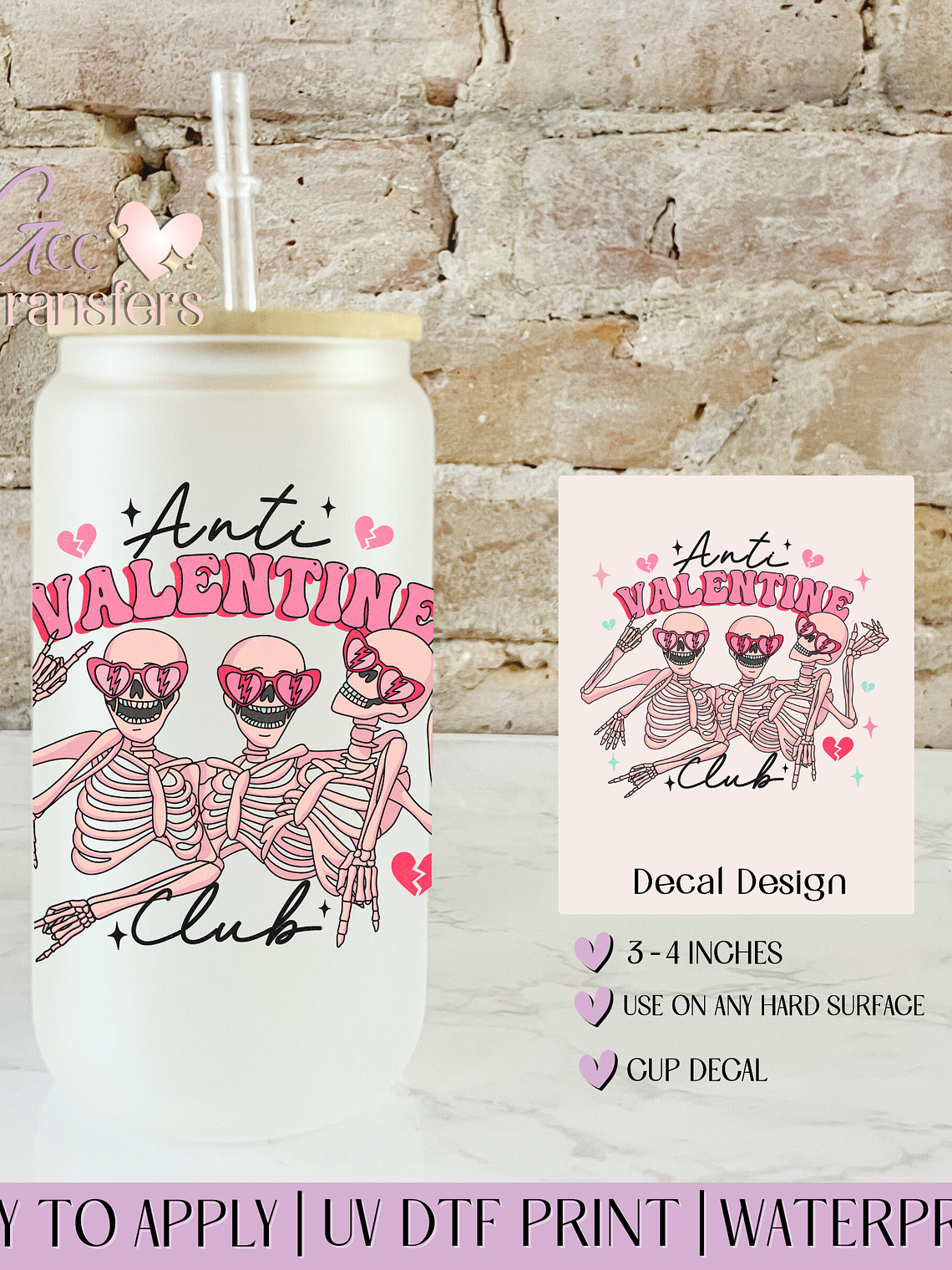 Anti Valentine Club - Decal UVDTF 1