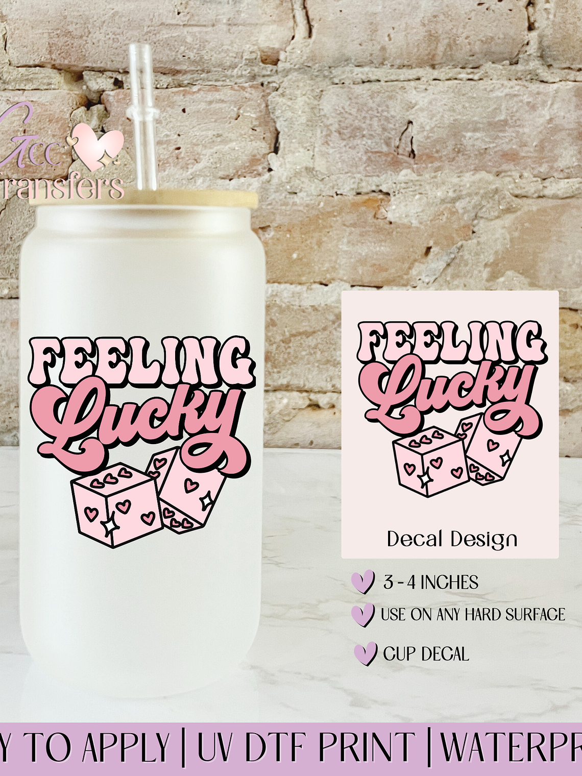 Feeling Lucky Valentine - Decal UVDTF 1