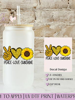 Peace Love Sunshine - Decal UVDTF