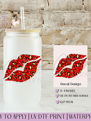 Red Leopard Lips - Decal UVDTF