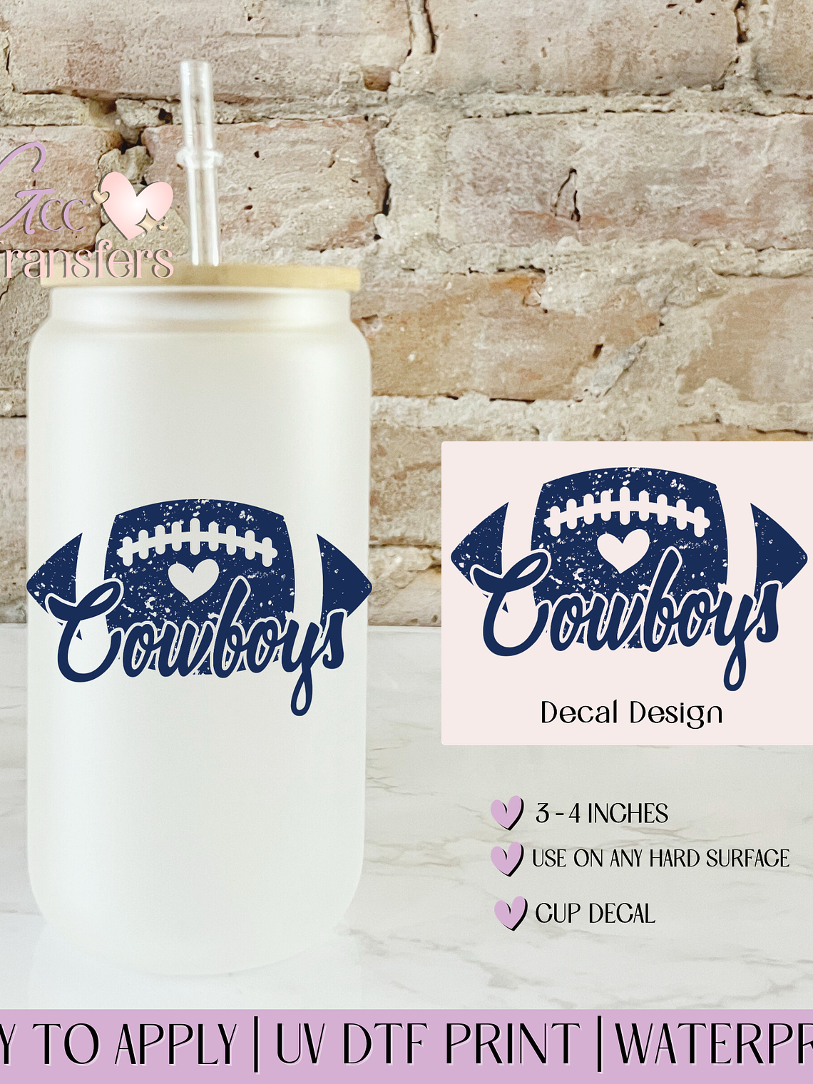 Cowboys Football - Decal UVDTF 1