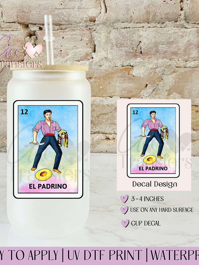 El Padrino Mexican Lottery Card - Decal UVDTF 1