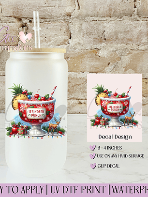 Reindeer Punch Christmas Drink - Decal UVDTF