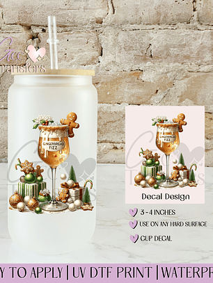 Gingerbread Fizz Christmas Drink - Decal UVDTF