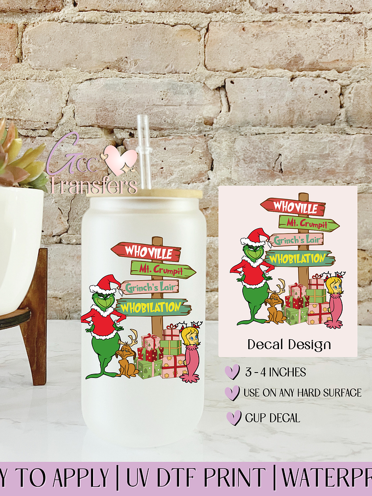 Whoville Grinch Road - Decal UVDTF 1
