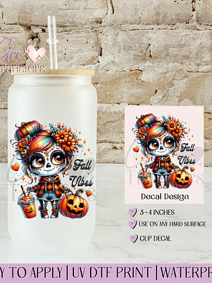 Fall Vibes Katrina Dia de los Muertos - Decal UVDTF
