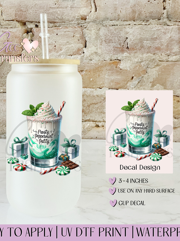 Frosty Peppermint Patty Drink - Decal UVDTF 1