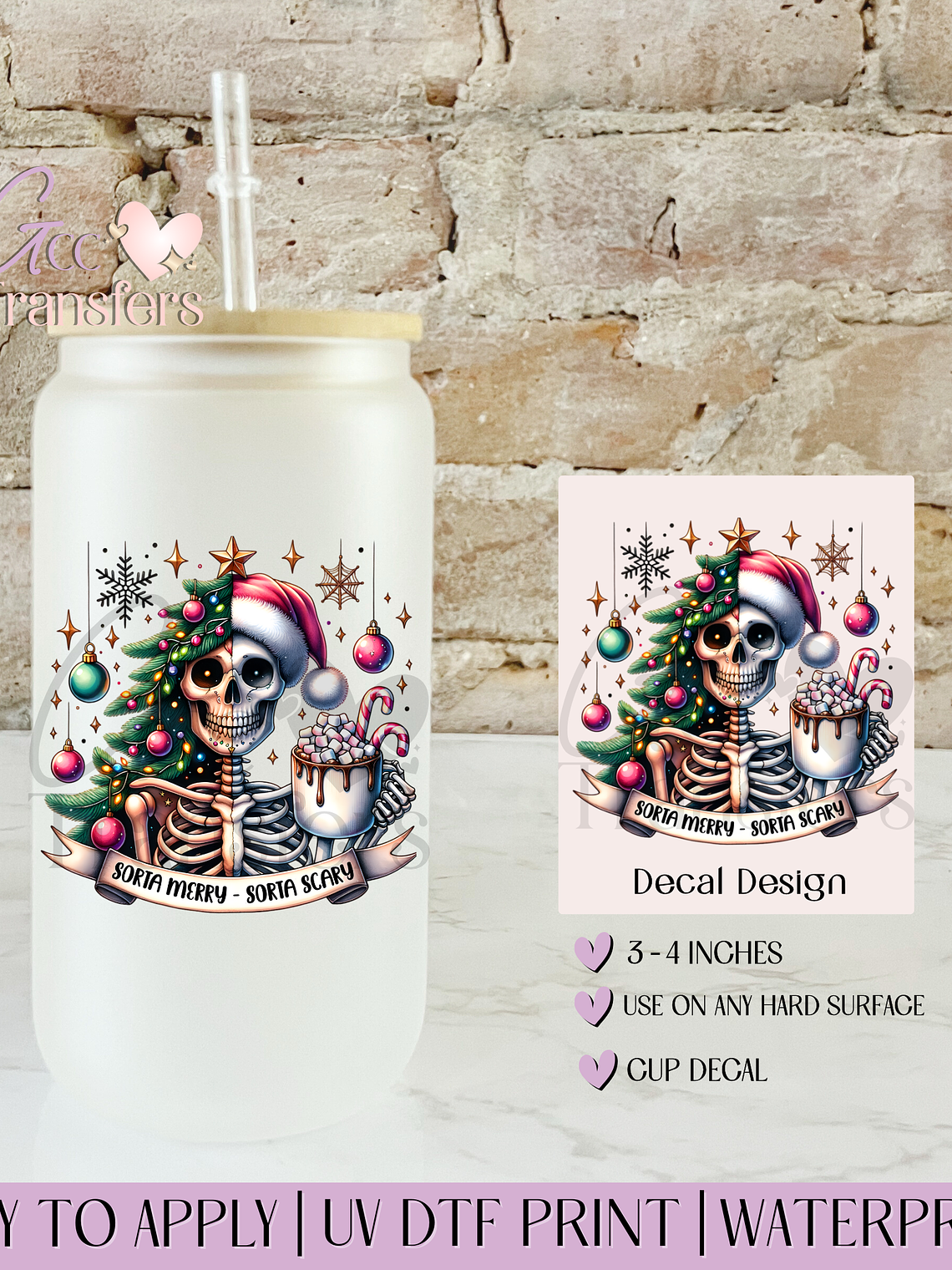 Sorta Merry Sorta Scary - Decal UVDTF 1